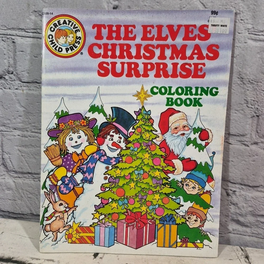 Creative Child Press Coloring Book The Elves Christmas Surprise 1980s  VINTAGE